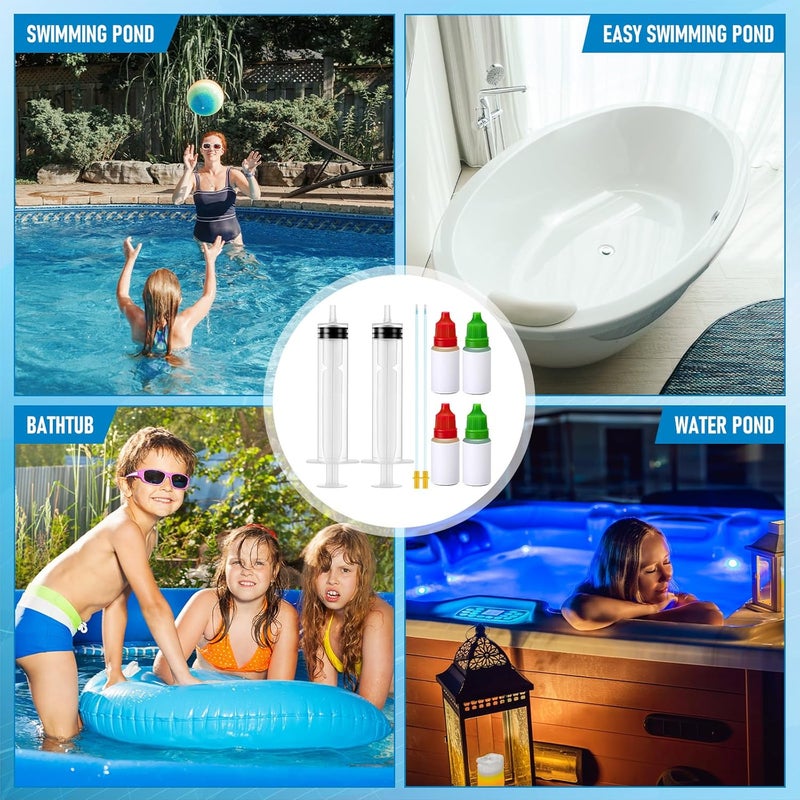 Threlaco 8 Pcs Pool Leak Detection Dye Kit Plastic Syringe with Soft Tubes Pool Leak Location Dye for All Pool, Spa, Hot Tub Types - Image 5